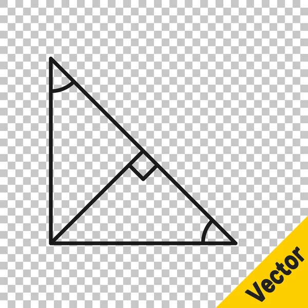 Черная Линия Угол Биссектриса Треугольника Значок Изолирован Прозрачном Фоне Вектор — стоковый вектор