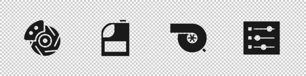 Nastavte Brzdový Kotouč Kalipérem Kanystr Motorový Olej Automobilový Turbodmychadlo Ikonu — Stockový vektor