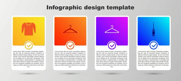 Set Suéter Guardarropa Herramienta Awl Plantilla Infografía Empresarial Vector — Archivo Imágenes Vectoriales