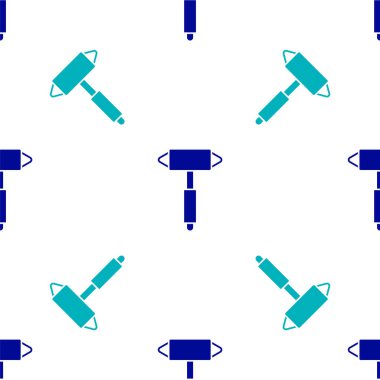 Mavi itfaiyeci balta ikonu beyaz arka planda izole edilmiş kusursuz desen. Yangın baltası. Vektör.