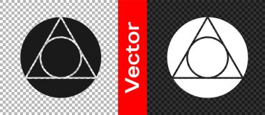 Siyah Üçgen matematik simgesi şeffaf arkaplanda izole edildi. Vektör.