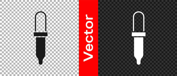 Черный трубопровод значок изолирован на прозрачном фоне. Элемент медицинского, химического лабораторного оборудования. Символ медицины. Вектор.