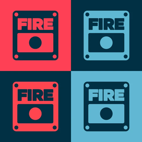 Pop Art Fire Alarm Sistemi Simgesi Renk Arkaplanında Izole Edildi — Stok Vektör