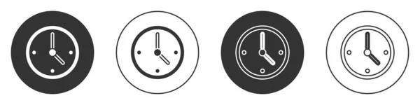 Μαύρο Ρολόι Εικονίδιο Απομονώνονται Λευκό Φόντο Σύμβολο Χρόνου Κουμπί Διάνυσμα — Διανυσματικό Αρχείο