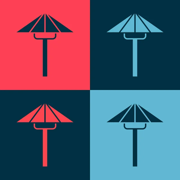 Pop Art Parapluie Traditionnel Japonais Icône Soleil Isolé Sur Fond — Image vectorielle