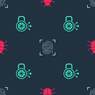 Sistem hatasını, parmak izini ve Siber güvenliği sorunsuz bir şekilde ayarla. Vektör.