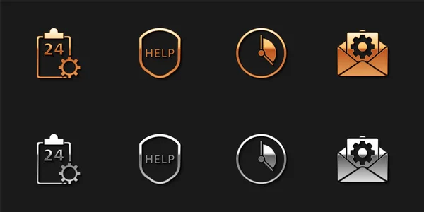 Defina Lista Verificação Com Serviço Horas Ajuda Texto Escudo Gerenciamento — Vetor de Stock