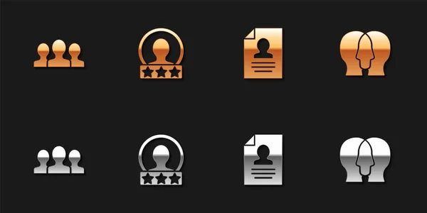 Benutzergruppe Festlegen Kontobildschirm Erstellen Resume Und Project Team Base Icon — Stockvektor