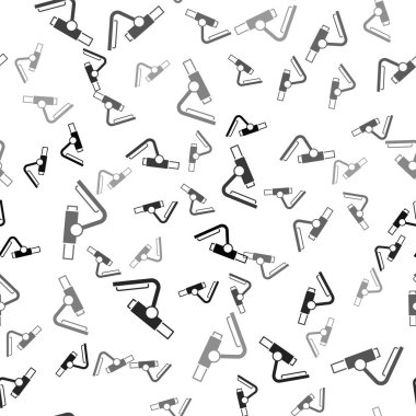 Siyah mikroskop simgesi beyaz zeminde izole edilmiş. Kimya, ilaç aleti, mikrobiyoloji büyütme aracı. Vektör.