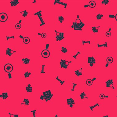 İndirimli ev, yatak, arama ve kusursuz şablon. Vektör.