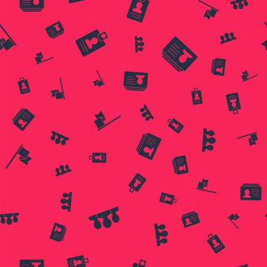 Kullanıcı grubunu, kimlik kartını, konum işaretleyicisini ayarlayın ve sorunsuz bir şekilde devam edin. Vektör.