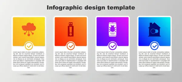 Zestaw Internet Rzeczy Usb Flash Drive System Bug Telefon Komórkowy — Wektor stockowy