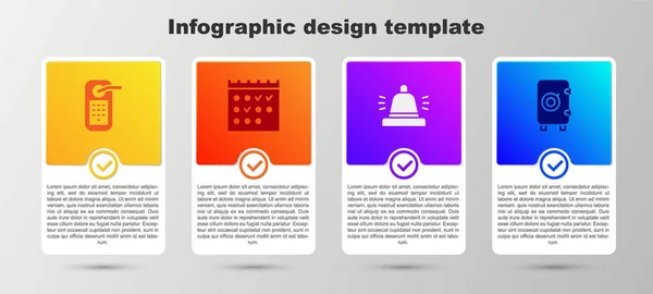 Digitális Ajtózár Hotel Foglalási Naptár Szolgáltatás Csengő Széf Üzleti Infografikai — Stock Vector