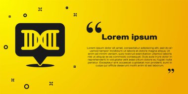 Siyah DNA sembolü sarı arkaplanda izole edilmiş. Vektör.