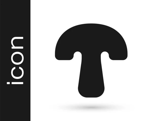 Black Mushroom Icon Isolated White Background Vector — Stock Vector