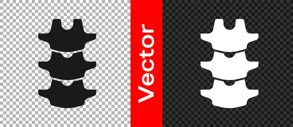 Icône Colonne Vertébrale Humaine Noire Isolée Sur Fond Transparent Vecteur — Image vectorielle