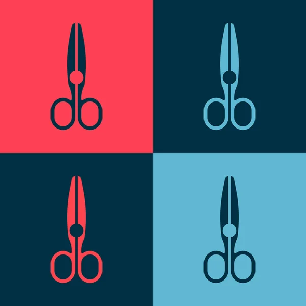 Pop Art Scissors Icon Isolated Color Background Tailor Symbol Cutting — Stock Vector