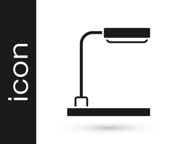 Icône Lampe Table Noire Isolée Sur Fond Blanc Vecteur — Image vectorielle