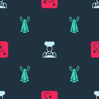 Rotayı ayarlayın, Cook ve Havlu asma düzenini kusursuz hale getirin. Vektör.