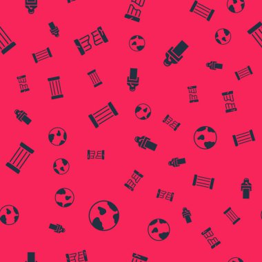 Yerküre küresini ayarla, Kırık antik sütun, Eskiler 'den kalma ve pürüzsüz desenler üzerine dersler veren. Vektör.