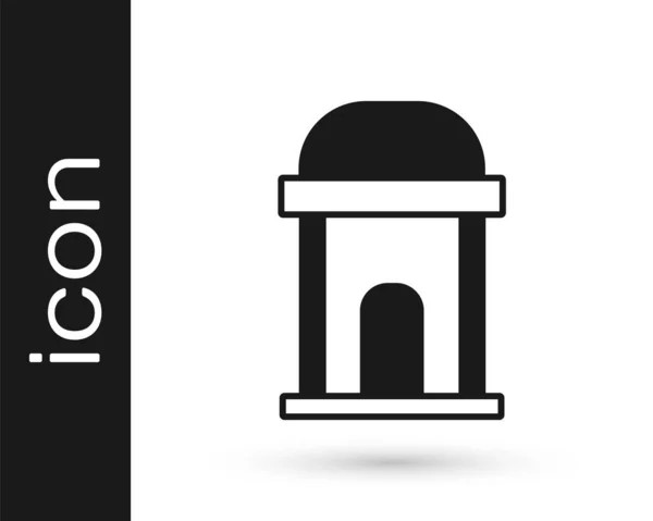 Ikona Černá Stará Krypta Izolovaná Bílém Pozadí Symbol Hřbitova Ossuary — Stockový vektor