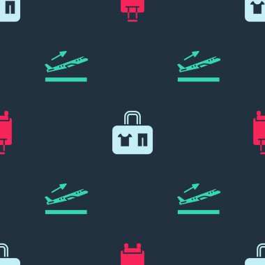 Bavulu hazırla ve uçak kusursuz bir şekilde havalansın. Vektör.