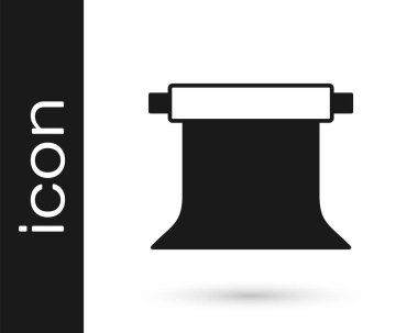 Siyah Boş fotoğraf stüdyosu simgesi beyaz arkaplanda izole edildi. Perde arkası. Vektör.