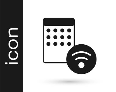 Siyah Hava nemlendirici simgesi beyaz arka planda izole edildi. Taşınabilir elektrikli ev aletleri, ev havası temizleme ve nemlendirme. Vektör.