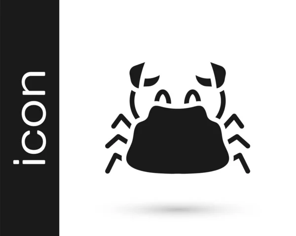 Zwarte Krab Pictogram Geïsoleerd Witte Achtergrond Vector — Stockvector