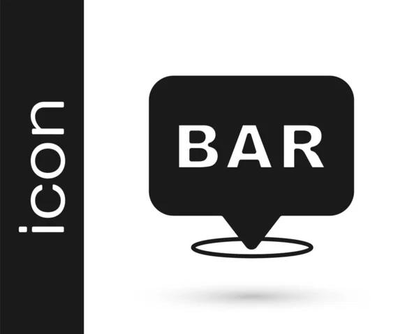Černá Alkohol Nebo Pivní Bar Umístění Ikona Izolované Bílém Pozadí — Stockový vektor
