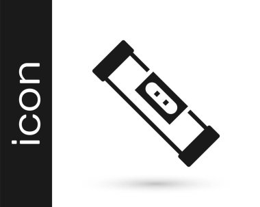 Siyah Yapı balon seviyesi simgesi beyaz arkaplanda izole edildi. Supaslar, ölçüm aletleri, ölçüm aletleri. Vektör.