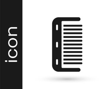 Beyaz arkaplanda siyah saç fırçası simgesi izole edildi. Taraklı saç işareti. Berber sembolü. Vektör.