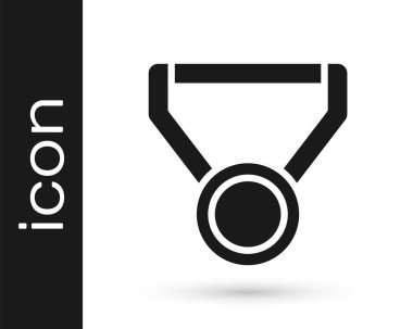 Beyaz arkaplanda siyah madalya ikonu izole edildi. Kazanan sembol. Vektör.