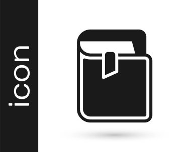 Siyah Kitap simgesi beyaz arkaplanda izole edildi. Vektör.