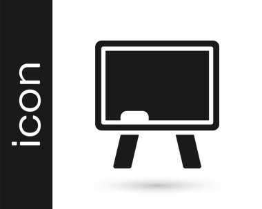 Beyaz arkaplanda siyah sütun simgesi izole edildi. Okul karatahtası. Vektör.