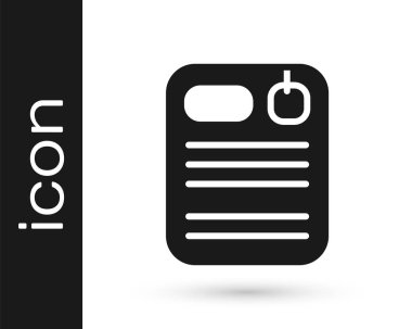 Siyah Dosya klasörü simgesi beyaz arkaplanda izole edildi. Vektör.