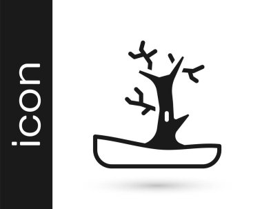 Siyah Çıplak ağaç simgesi beyaz arkaplanda izole edildi. Vektör.