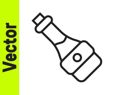 Siyah çizgi soya sosu ikonu beyaz arka planda izole edilmiş. Vektör.