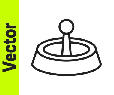 Siyah çizgi kumarhane rulet ikonu beyaz arka planda izole edilmiş. Vektör.