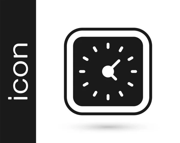 Icono Del Reloj Negro Aislado Sobre Fondo Blanco Símbolo Tiempo — Vector de stock