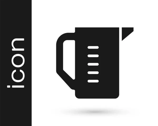 Coupe Mesurer Noire Pour Mesurer Icône Nourriture Sèche Liquide Isolée — Image vectorielle