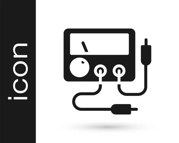 Sort Ampere Meter Multimeter Voltmeter Ikon Isoleret Hvid Baggrund Instrumenter – Stock-vektor