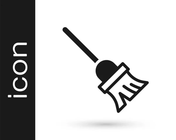 Icona Black Mop Isolata Sfondo Bianco Concetto Servizio Pulizia Vettore — Vettoriale Stock