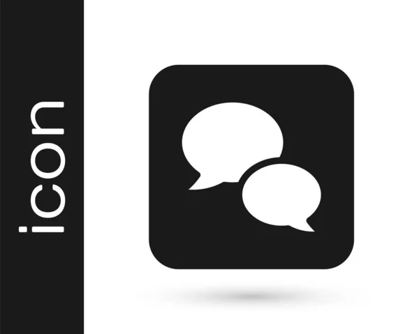 Ікона Black Speech Bubble Chat Ізольована Білому Фоні Ікона Повідомлення — стоковий вектор