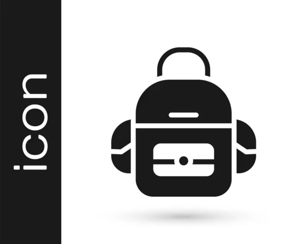 Black School Backpack Icon Isolated White Background Vector — Stock Vector