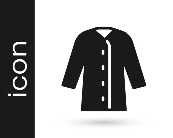 Impermeable Negro Icono Aislado Sobre Fondo Blanco Vector — Vector de stock