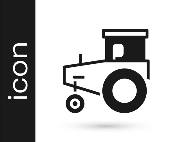 Beyaz Arkaplanda Siyah Traktör Simgesi Izole Edildi Vektör — Stok Vektör