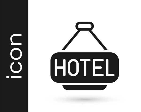 Panneau Noir Publicité Extérieure Avec Texte Icône Hôtel Isolé Sur — Image vectorielle