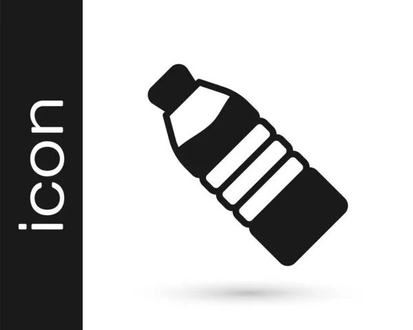 Icono Botella Agua Negra Aislado Sobre Fondo Blanco Signo Bebida — Vector de stock