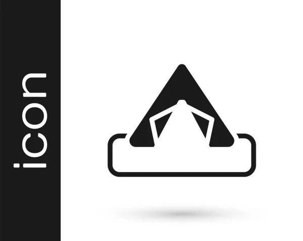 Icône Tente Touristique Noire Isolée Sur Fond Blanc Symbole Camping — Image vectorielle